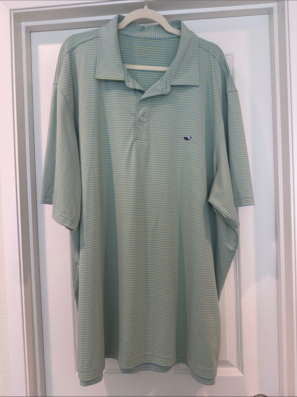 Vineyard Vines Mint Green & White Striped Polo